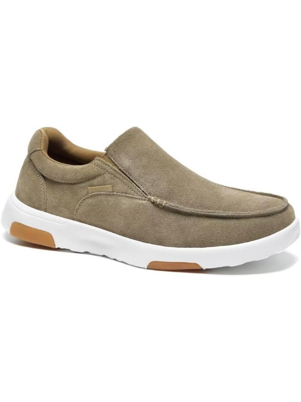 OrthoComfoot Mens Camel Leather Slip On Loafer Comfortable Non-Slip Casual Shoes